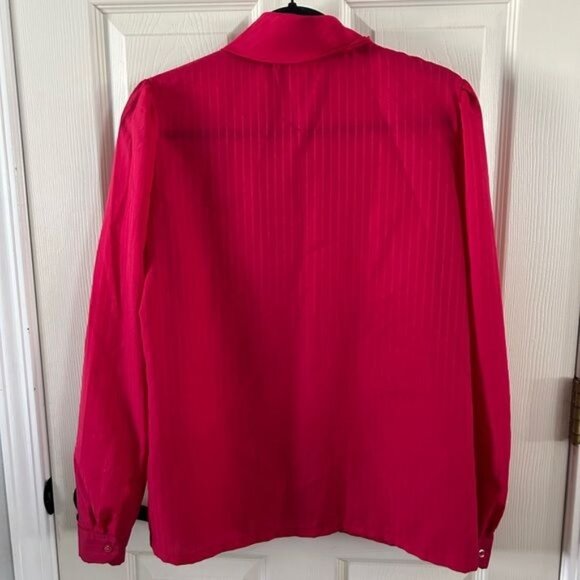 Ashley Hall Vintage Red Blouse Sz 14 - Picture 13 of 16